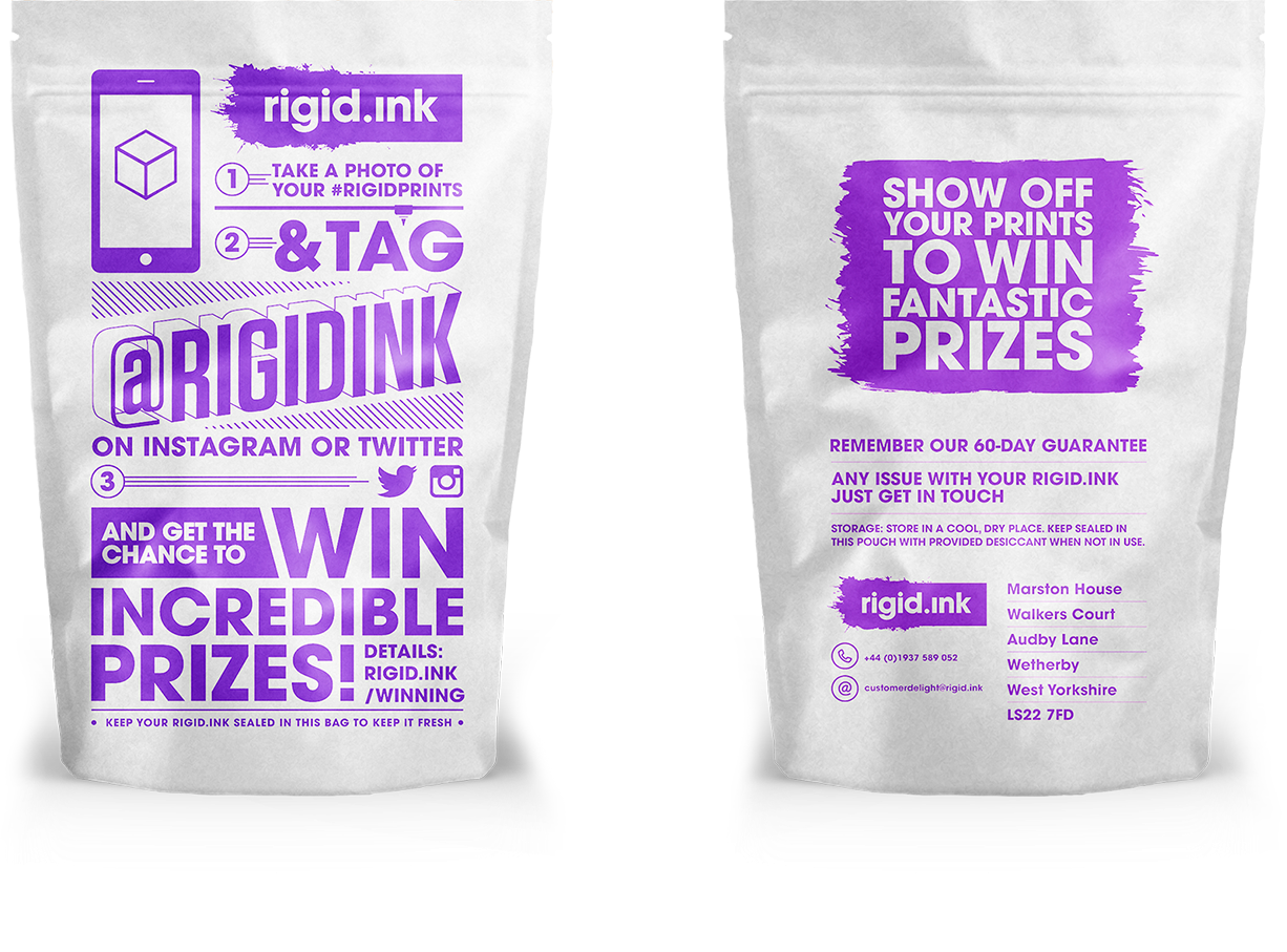 Lazarus Kreativ Labels & packs RIGID.ink 3D PRINTER FILAMENT PACKAGING design